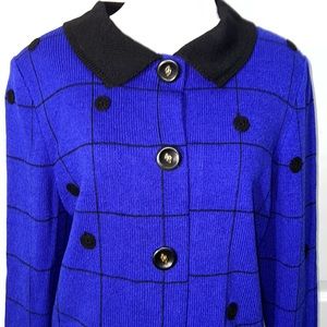 J.S.S. Vintage Wool Purple and Black Dot Sweater